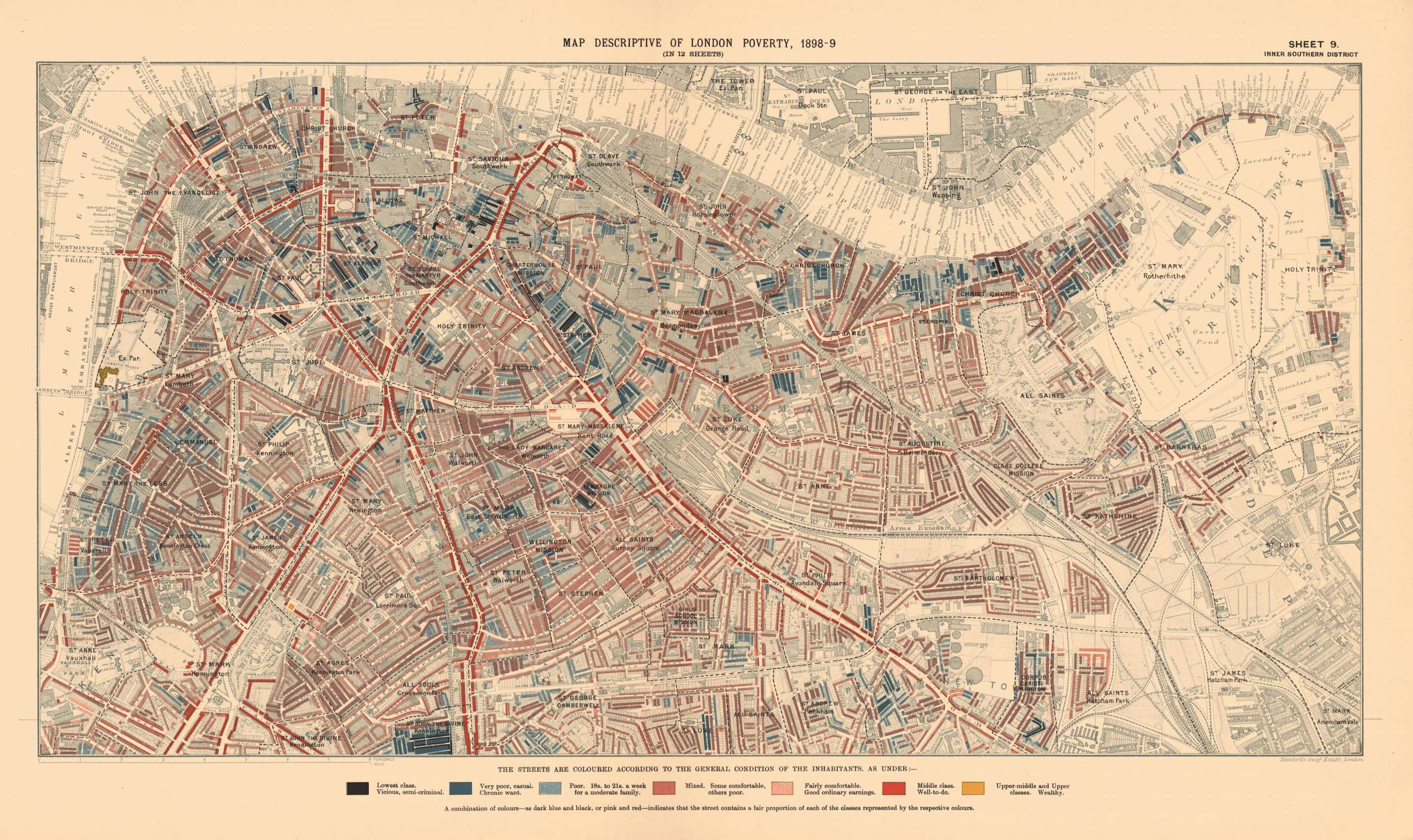 Descriptive map of London poverty